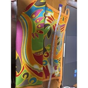 Trina Turk for Clinique Cosmetic Bag Small Orange Floral Makeup Bag Travel